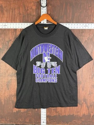 Nutmeg Northwestern Wildcats 1995 Big Ten Champions Shirt USA Made Mens XL NCAA - Image 1 of 4