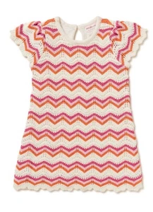 Toddler Girls dress Crochet Easter Dress Size 5t chevron spring Design History - Picture 1 of 11