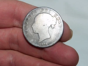 1874 GREAT BRITAIN - Queen Victoria - Silver Shilling - 100% original - Picture 1 of 5
