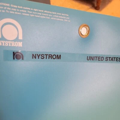  NYSTROM 72" x 50" foldup hang up School room MAP of United States see pictures - Image 1 of 4