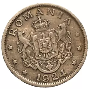1924 ROMANIA - 2 Lei - Very Beautiful Circulated Vintage Highly Collectible Coin - Picture 1 of 2