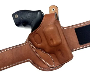 For 2" S&W J-FRAME 22/38, Right Hand Brown Cowhide Leather Ankle Holster - Picture 1 of 8