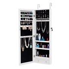 Jewelry Cabinet Jewelry Armoire w/ Full Length Mirror Lockable Jewelry Organizer