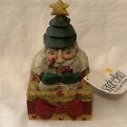 Otagiri 1996 Sande Elkins Santa Claus Trinket Box Christmas Holiday Decor
