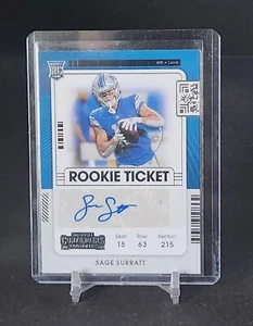 2021 Contenders #264 Sage Surratt Rookie Ticket Auto Autograph RC Lions - Picture 1 of 2