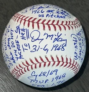 Denny McLain Signed Inscribed Stat Baseball (Mickey Mantle Story) Tigers JSA #1 - Picture 1 of 7