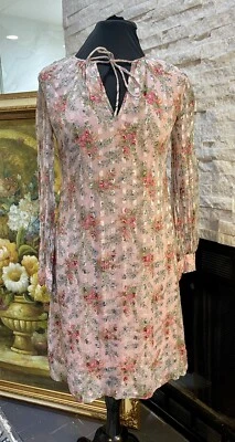 Vestido Vintage Richilene Of New York Rosa Floral Cambio Cottage Core  Foto 1 de 4