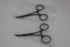 Dr Slick Black Curved 5" Scissor Clamp / Forceps Lot Of 2 Fly Fishing Tool - Picture 1 of 6