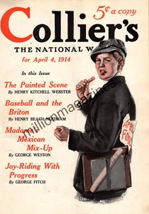 1914 Colliers April 4 - White Sox and Giants baseball in Briton; Springfield MA - Picture 1 of 1