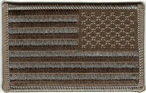 Reversed Desert USA Flag Patch Tactical Military Morale (2" x 3 1/4" in) 2 pcs - Picture 1 of 2