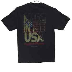 Smith & Wesson T Shirt Mens Small Black Made In The USA Flag Graphic Crew Neck