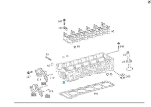 Mercedes-Benz A6120102020 Culata sin válvulas para motor OM612 - Imagen 1 de 1