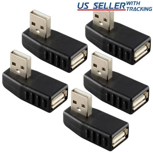 (5-Pack) Right Angle USB Male/ RIght Facing Female Adapter Coupler Connector 5x - Picture 1 of 2