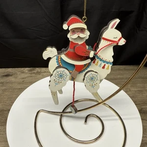 Llama de cuerda de tracción - Ornamento de sello 2020 QK1364 - Llama de equitación de Santa - Imagen 1 de 13