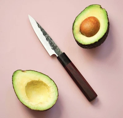 手工锻造Kurouchi日本厨师刀9英尺碳刀片木制手柄 — 第 1/4 张图片