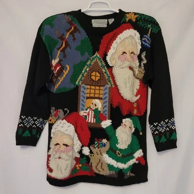 Suéter grueso tejido a mano de vacaciones Papá Noel de colección Signatures by Northern Isles para mujer M Foto 1 de 4