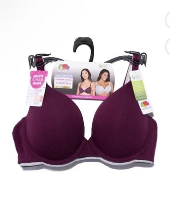 Paquete de 2 sujetadores camiseta con aros ligeramente forrados talla XL Fruit Of The Loom para mujer Foto 1 de 4