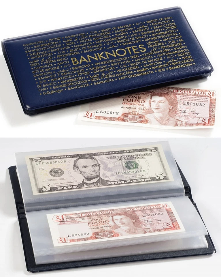 LIGHTHOUSE Collectors Pocket Album for Banknotes Wallet with 20 Sleeves