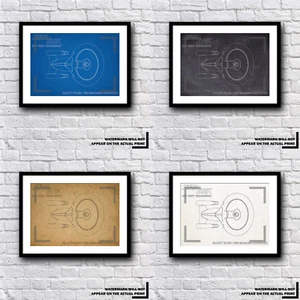 Star Trek - Enterprise NCC-1701-D - Minimalist Blueprint - Galaxy Class - Bild 1 von 9