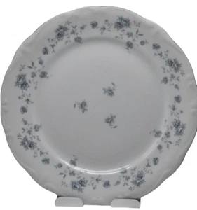 Johann Haviland Bavaria Germany Blue Garland Dinner Plate with Silver Trim - Picture 1 of 3