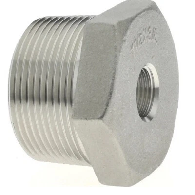 (Ships Fast) 1-1/2" x 3/8" Hex Bushing 316 Stainless Steel NPT Fitting | 304 - Image 1 of 2