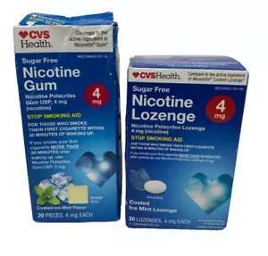 2 pk CVS Health Sugar Free Nicotine Lozenge 4mg Coated Iced Mint 20ct - Picture 1 of 6