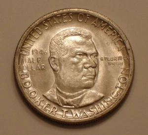 1946-S BOOKER T WASHINGTON Commemorative Half Dollar frosty Gem BU - Picture 1 of 4