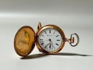 Vintage 1902 Hampden Ladies Hunter Case Gold Fill Pocket Watch - Working - Clean