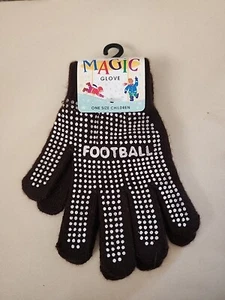 Magic Gloves Brown Football One Size Children White Texture Dots - Picture 1 of 4