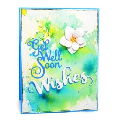 Get Well Soon parole lettere metallo taglio fustelle stencil scrapbooking carta artigianato