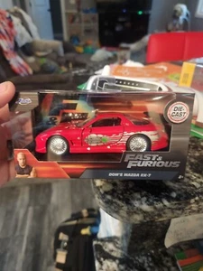 2024 Jada Fast & Furious Dom's Red Mazda RX-7 Diecast 1:32 Great Box! - Picture 1 of 6