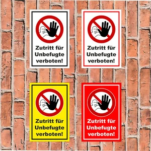 Schild - Zutritt für Unbefugte verboten! - in 4 Größen -S00355-003 Verbotsschild - Bild 1 von 5