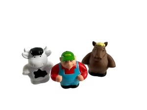 Tomy John Deer Hayride 3 Figures Replacements Cow Horse Farmer 2.25" - Picture 1 of 5