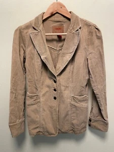 Vintage Mossimo Womens Blazer Small Tan Corduroy Academia Grunge 90s Y2K FLAW - Picture 1 of 8