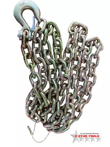 SET#31 HEAVY DUTY AUTO BODY FRAME MACHINE PULLING CHAIN 11 FEET LONG - Foto 1 di 16