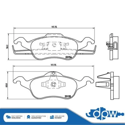 Juego de pastillas de freno delanteras DPW para Ford Focus 1998-2007 + otros modelos Foto 1 de 4