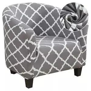 Club Chair Slipcover Stretch Spandex Barrel Chair Covers Removable Tub Chair ... - Picture 1 of 7