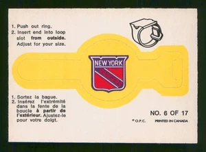 NEW YORK RANGERS 1973-74 O-PEE-CHEE ANILLOS 73-74 #6 EX+ 97231 - Imagen 1 de 2