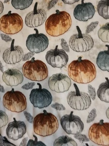 NUEVO 5 YARDAS 26" CALABAZA OTOÑO OTOÑO TELA POLAR BEIGE NARANJA GRIS HERMOSO - Imagen 1 de 5
