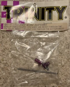 Vintage RC Trinity Pro Wing Buttons Set Aluminum Purple 6011 Suit Vintage Tamiya - Picture 1 of 8