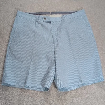 Pantalones Cortos de Golf Peter Millar Seersucker Para Hombre 38 Azul Rayas Algodón  Foto 1 de 4
