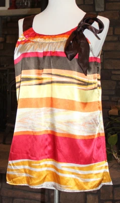 Women's AB Studio Mulitcolor Striped Sleeveless Blouse Size SMALL - Image 1 of 4