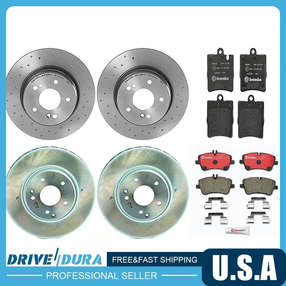 Juego de pastillas de freno de disco delanteras traseras rotor de freno de disco para Mercedes-Benz C280 2006-2007 Foto 1 de 4