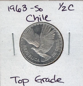 1963 - So Chile 1/2 Centesimo Top Grade - Bild 1 von 2