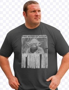 Offizielles Star Wars Yoda anthrazitgraues T-Shirt Free Words of Wisdom Herren 3XL NEU - Bild 1 von 3