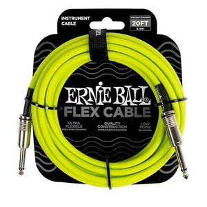 6419 Ernie Ball FLEX Cavo strumento chitarra da dritto a dritto 20 piedi verde - Foto 1 di 10