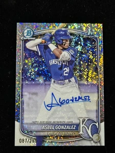 2025 Bowman Cromo Asbel Gonzalez 1° Rifrattore Macchia Auto 087/299 KC Royals - Foto 1 di 2