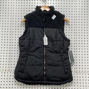 NEW Free Country Reversible Vest Puffer Jacket Black Womens Small Sherpa 19x28 - Picture 1 of 20