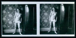 a03 Monsieur X small Stereoview photo stereo card nude woman original old 1920s - Picture 1 of 2