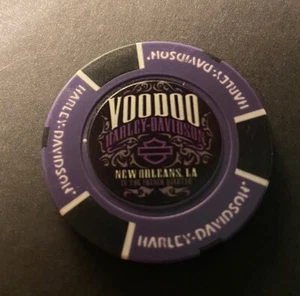 New Orleans, Louisiana Voodoo Harley Davidson Poker Chip / Purple & Black - Picture 1 of 3